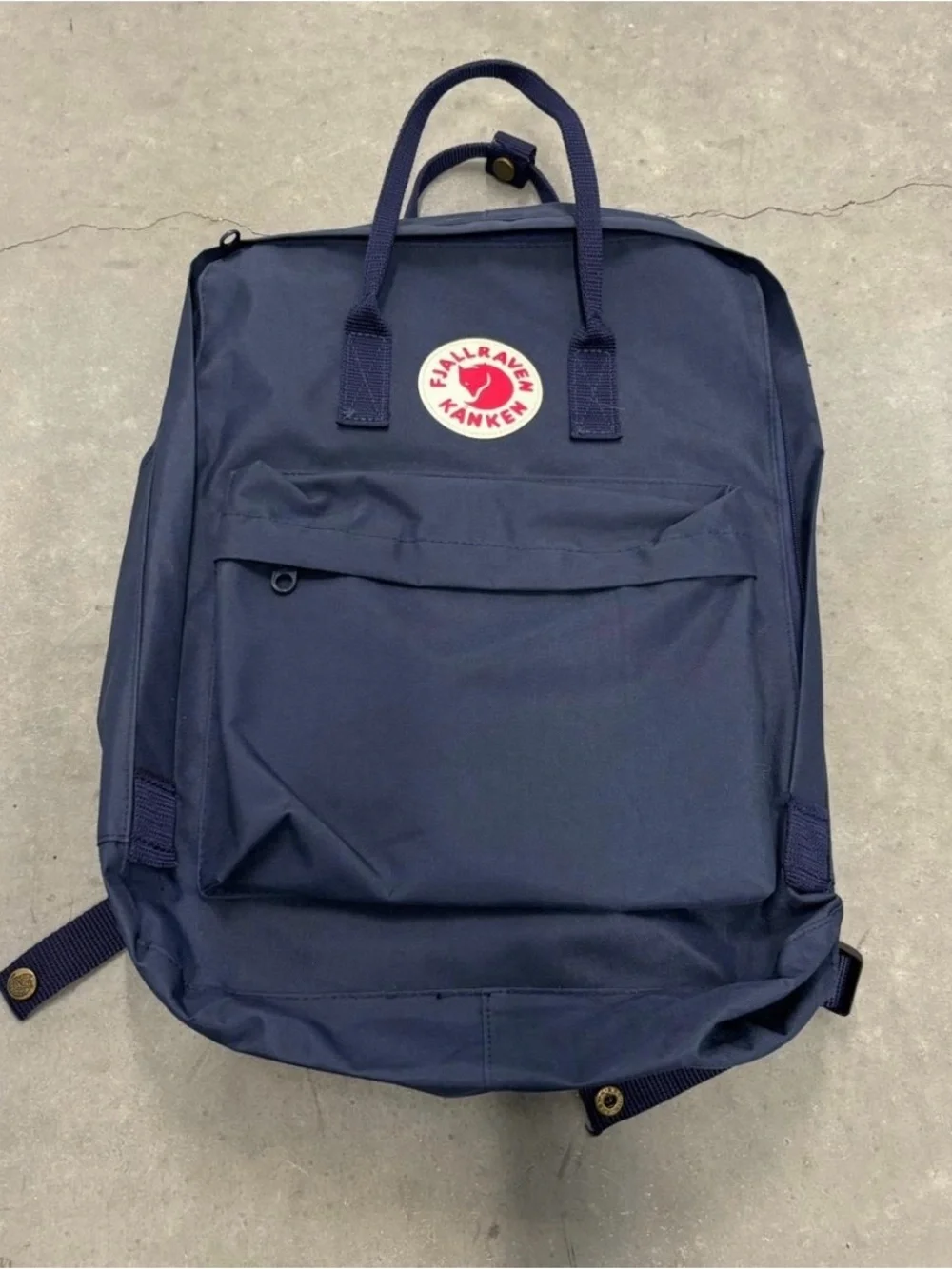Fjallraven Kånken Classic Backpack in Navy with Red Logo